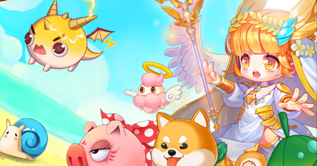 Maple Heroes character overlooking several pets