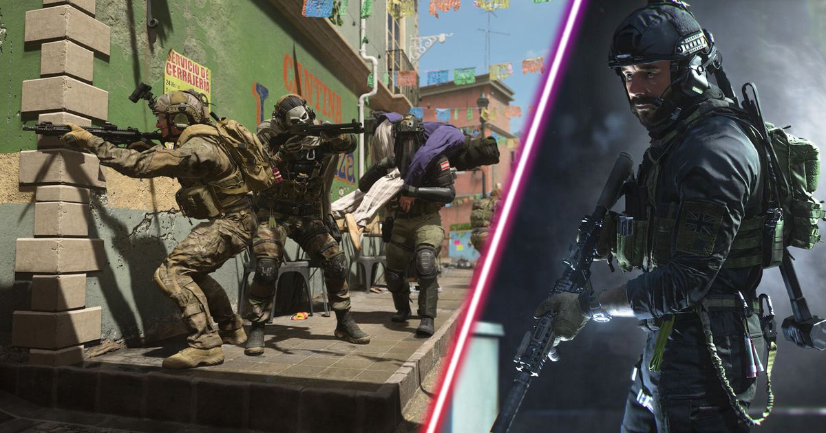 Screenshot showing Modern Warfare 2 players near building and Captain Price