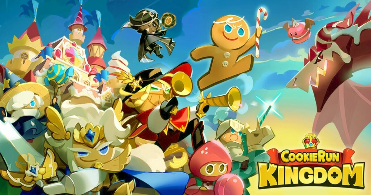 Various characters charging through in CookieRun Kingdom.