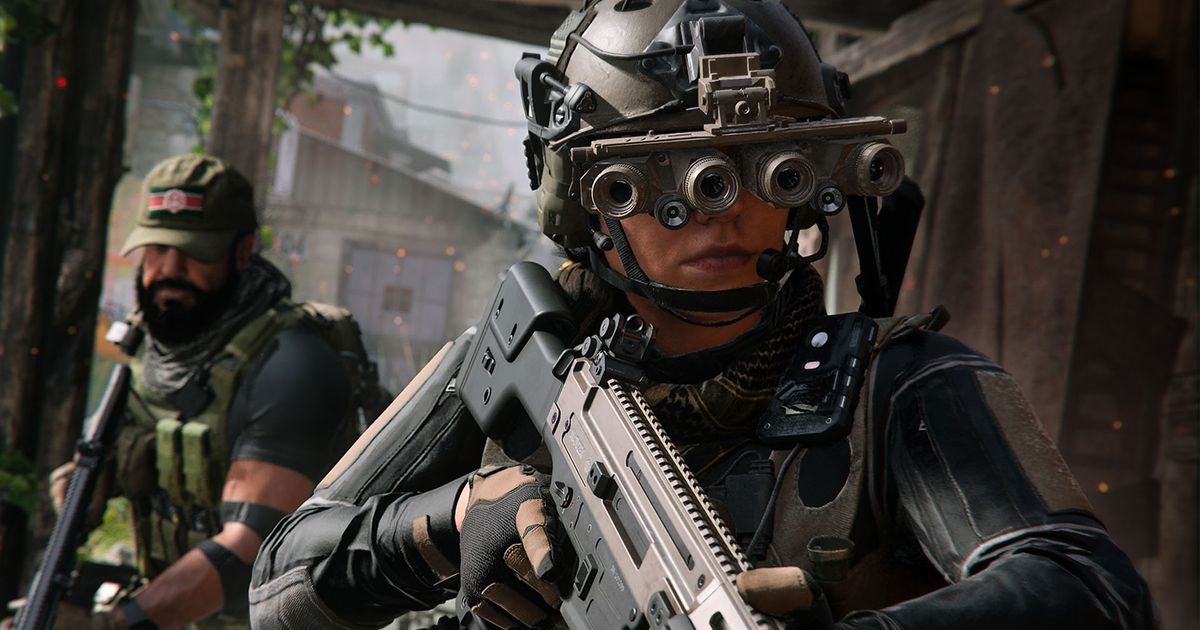 Modern Warfare 3 player holding rifle and wearing night-vision goggles