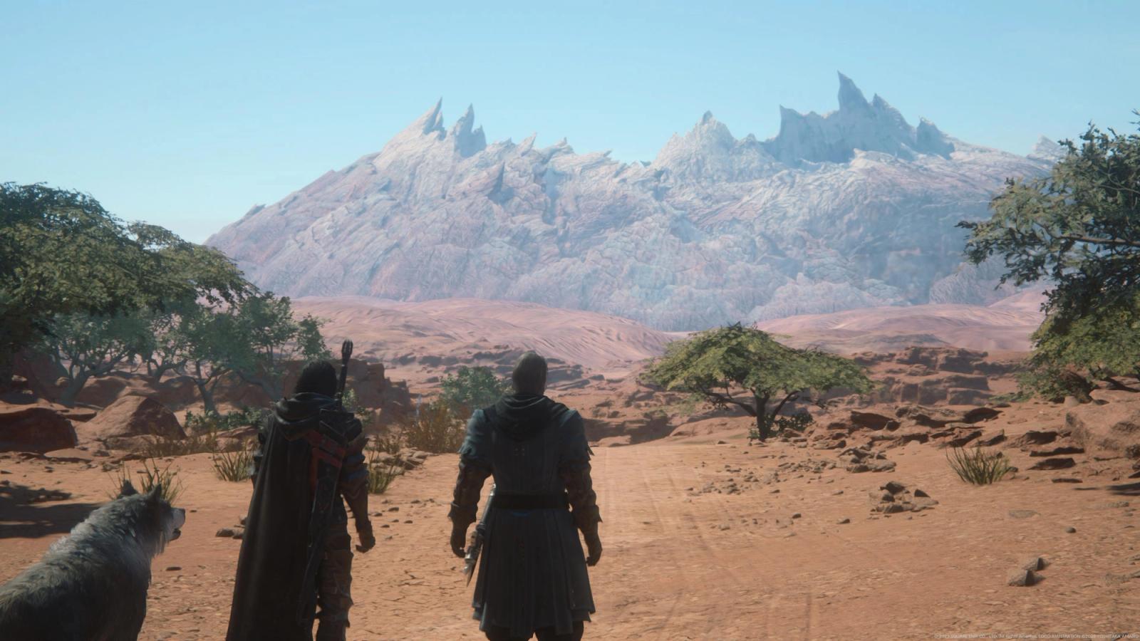 Clive in a desert in Final Fantasy 16 