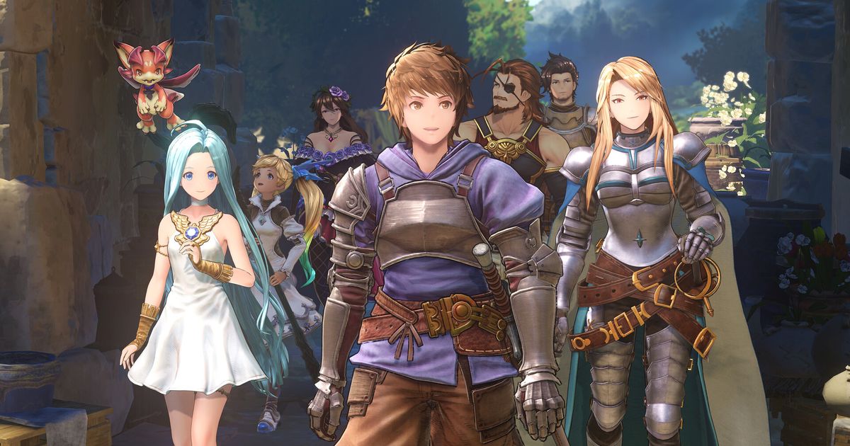 Granblue Fantasy: Relink playable characters - the party wandering around a forest