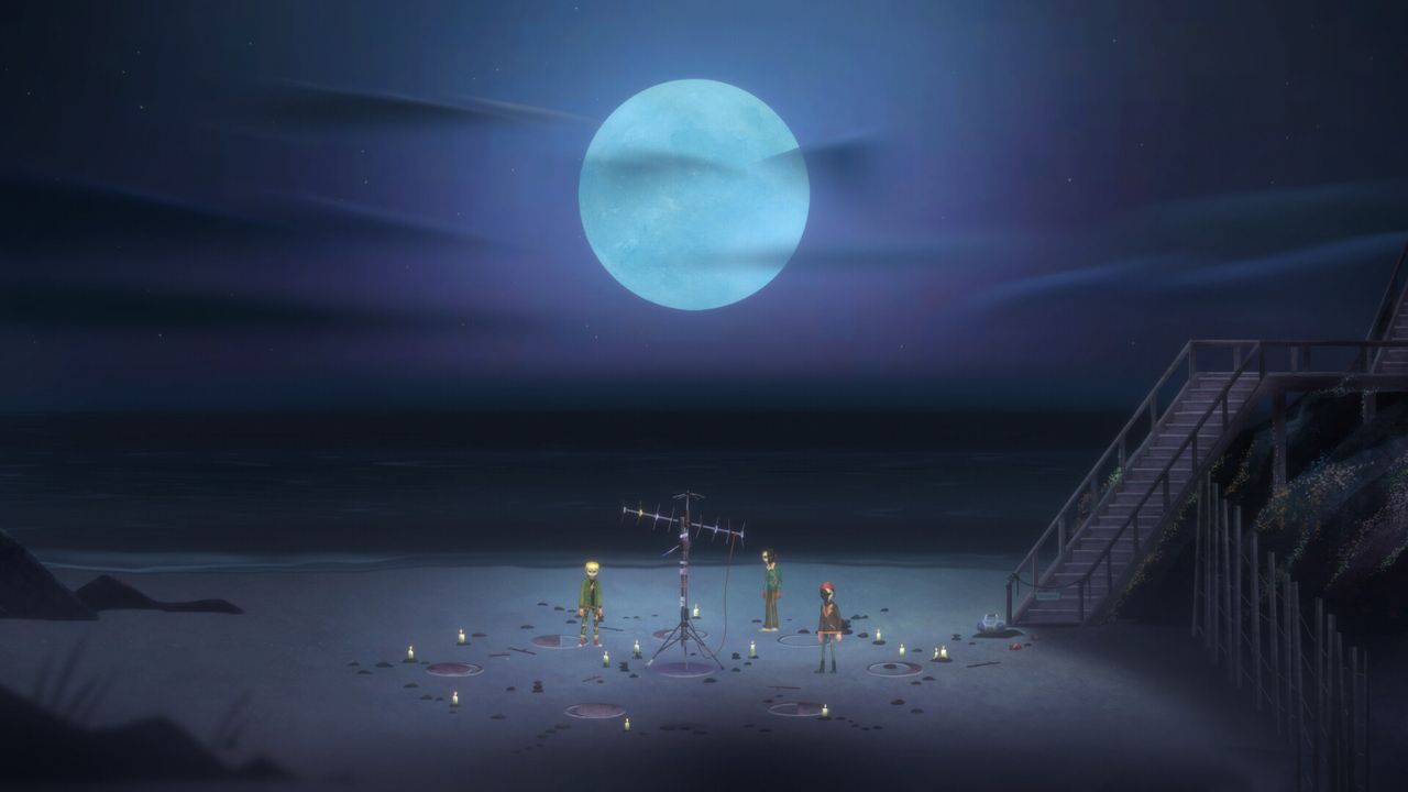 Multiple characters on the beach in Oxenfree 2