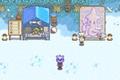 Stardew Valley player standing in snow at SquidFest