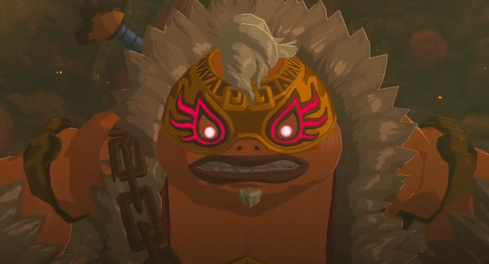 Zelda Tears of the Kingdom enraged Yunobu mask on face