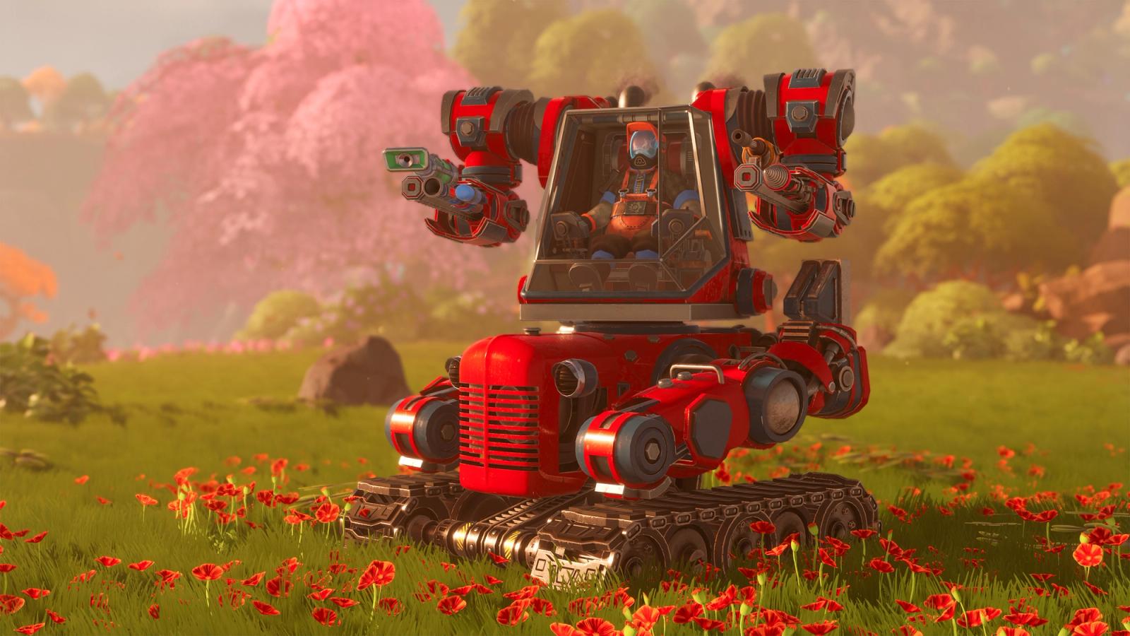 A promo screenshot for Lightyear Frontier showing the mech.