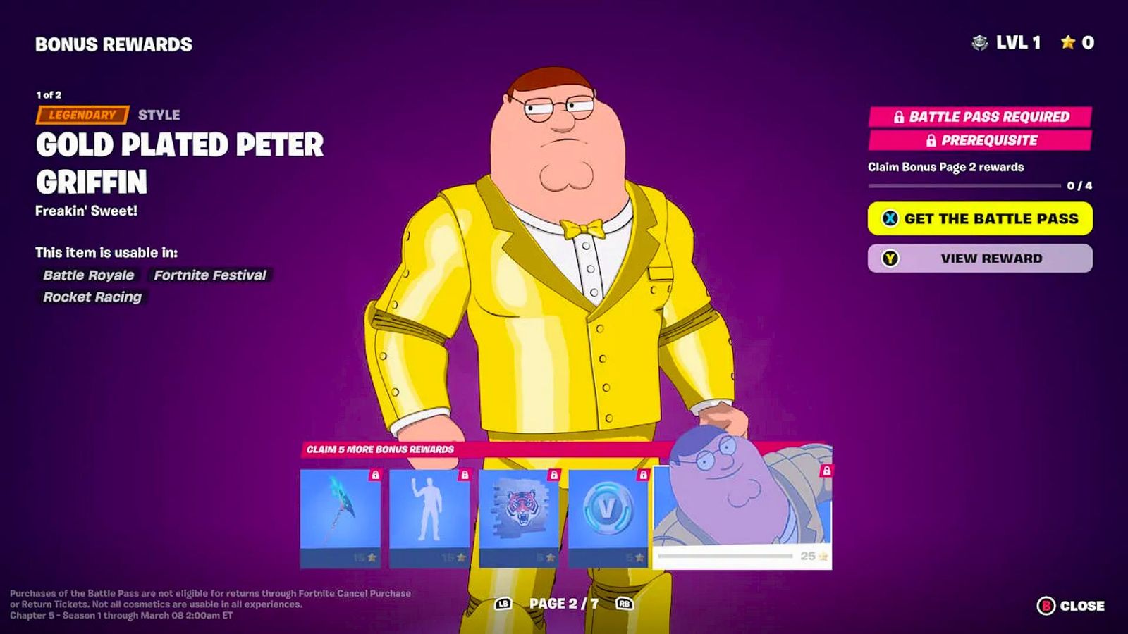 The Gold Plated Peter Griffin skin style