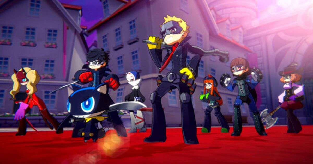 A close up view of the Phantom Thieves in Persona 5 Tactica