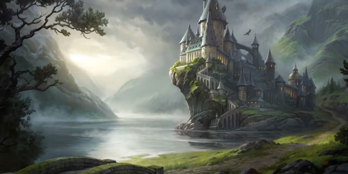 The eponymous castle on a hill in Hogwarts Legacy.