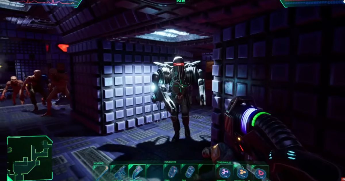 A gameplay screenshot fromthe System Shock Remake trailer. 