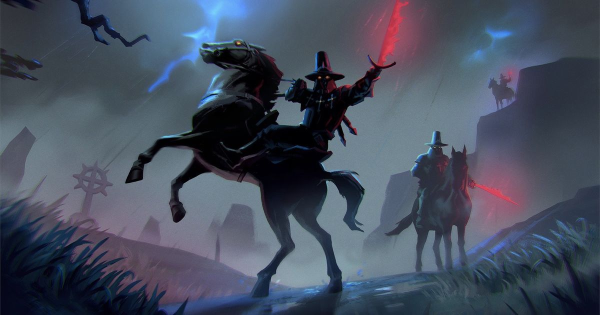 Image of a spectre riding a horse in V Rising.