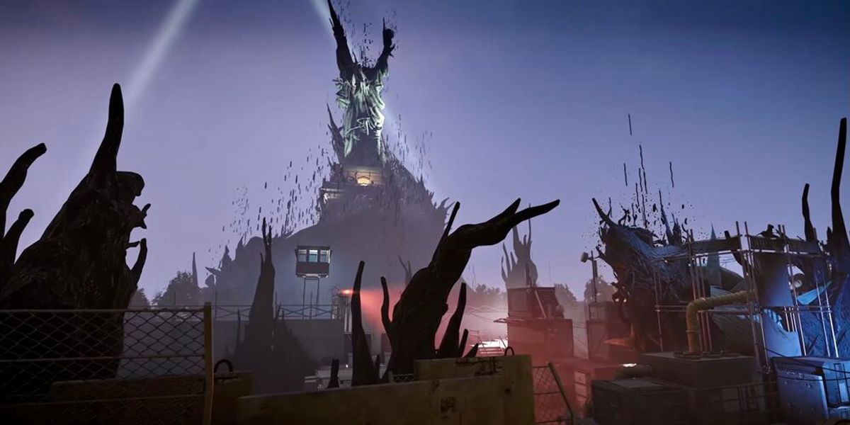 The Liberty Statue can be seen on the Liberty Island Containment Zone in the New York region of Rainbow Six Extraction.