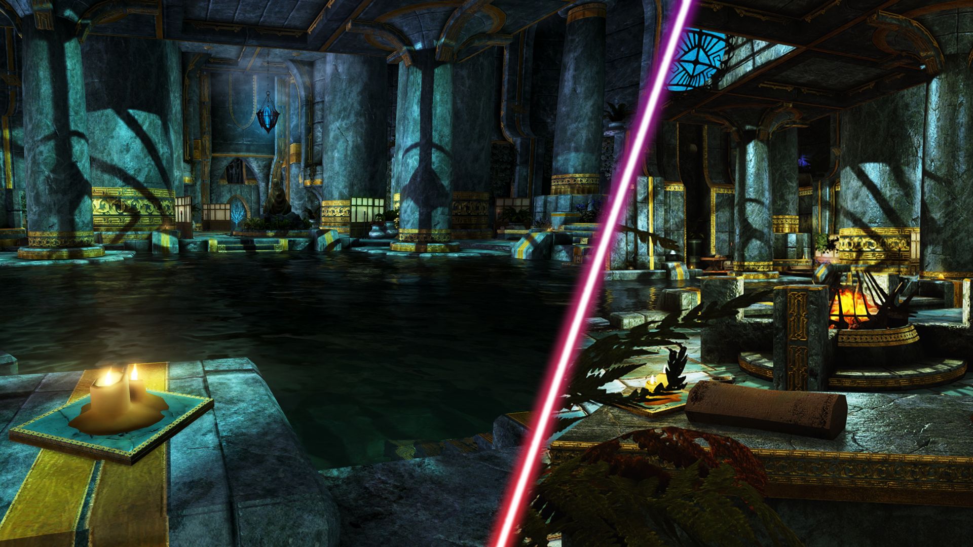 Skyrim player home mod gives you a cosy underground Elven spa to chill out  in