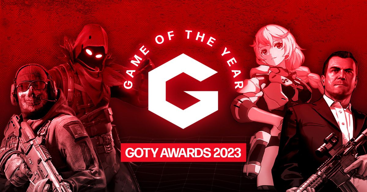 Gfinity Game of the Year Awards card banner with Gale, Chai and Link