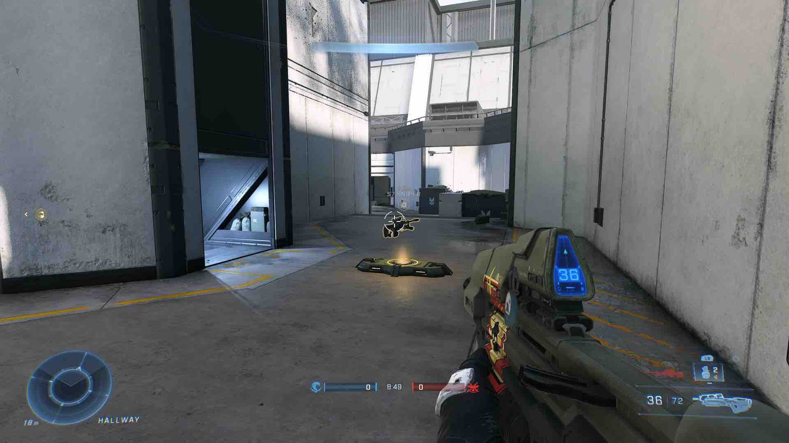 The location of the S7 Sniper on the Live Fire Halo Infinite map.