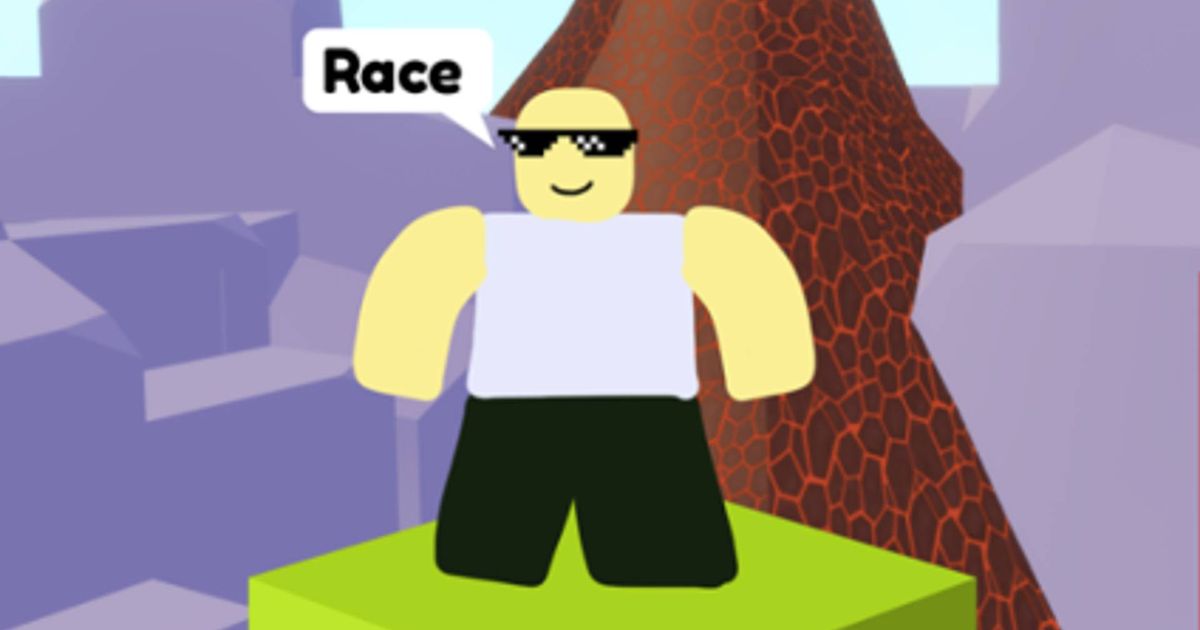 A Roblox character stood on a platform in Shortest Answer Wins.