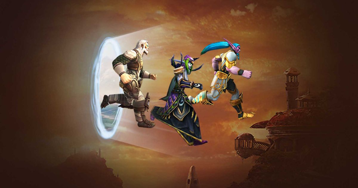 Three characters using the WoW Classic transfer.