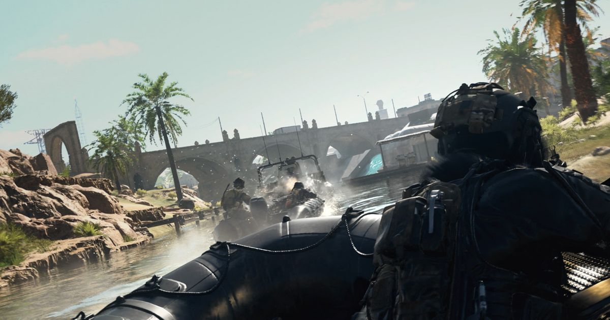 Image showing Warzone 2 players fighting on moving boats