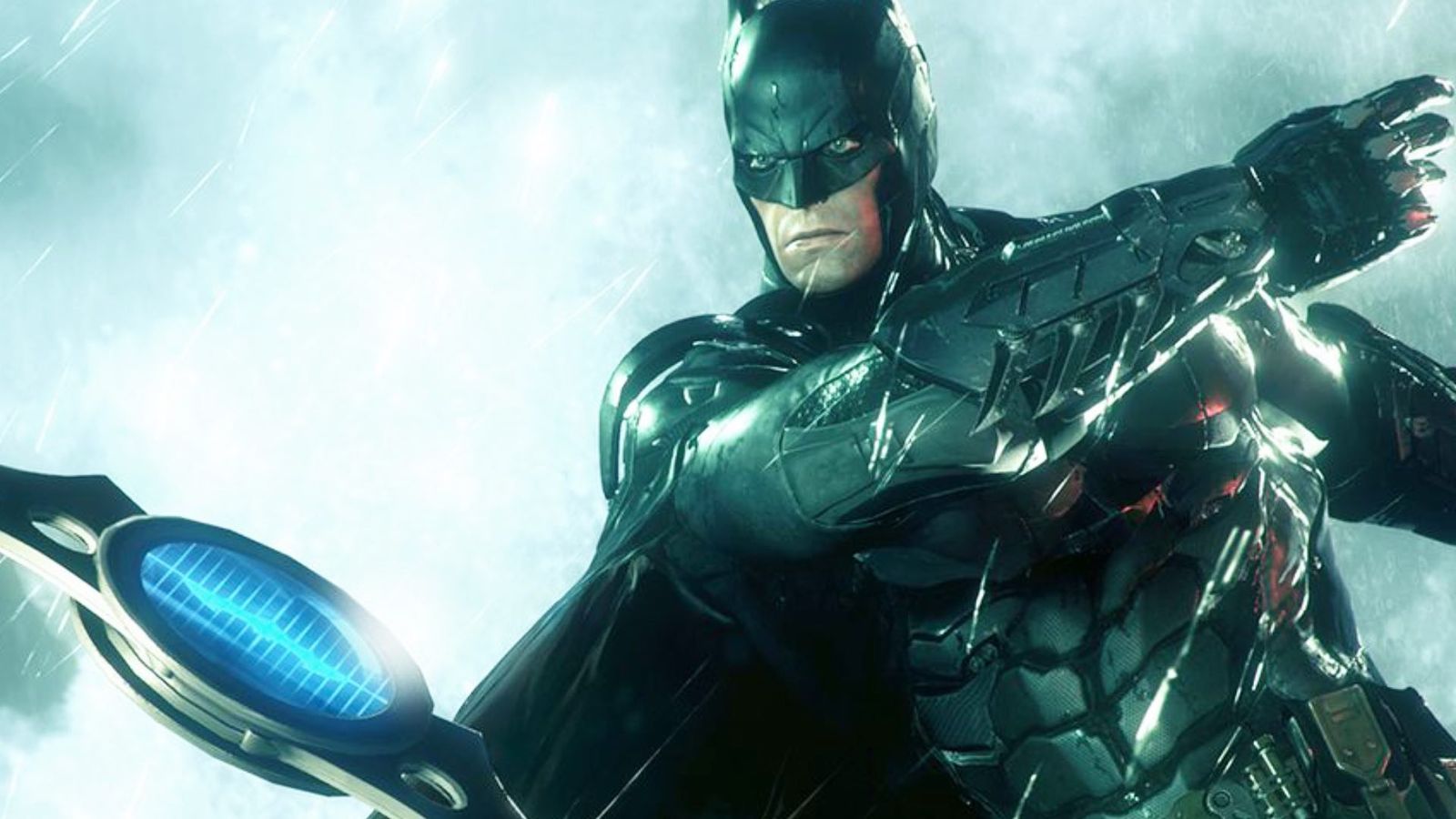 Batman throwing a Batarang in Batman: Arkham Knight 
