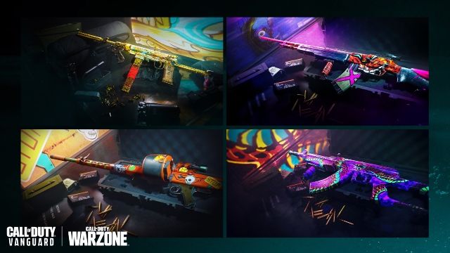 Image showing blueprints from the Warzone and Vanguard Season 5 battle pass