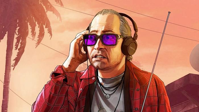 An image of someone listening to the radio in GTA Online. 