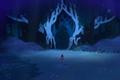Cereza walking through the Avalon Forest alone in Bayonetta Origins: Cereza and the Lost Demon.