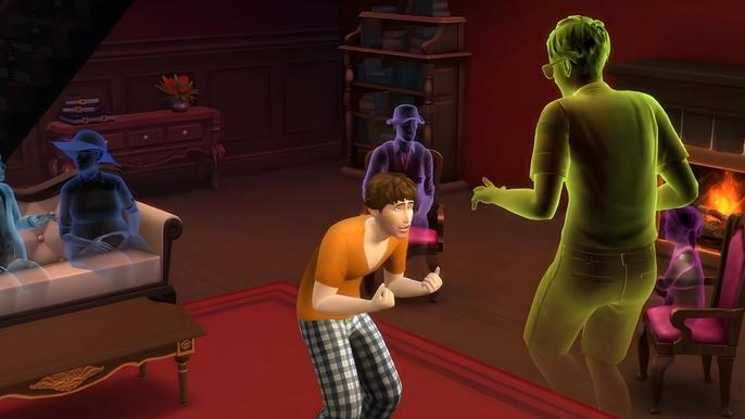 A screenshot of some ghosts in The Sims 4.