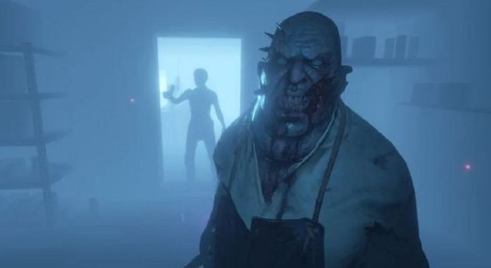 A player in the spiritual realm looking at a ghost and a living player in Phasmophobia.
