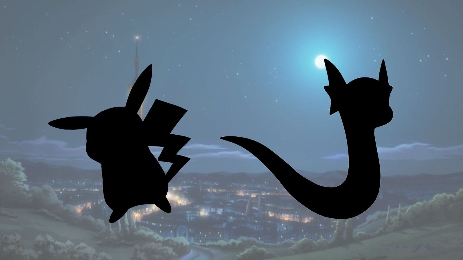 Two silhouettes of pokémon