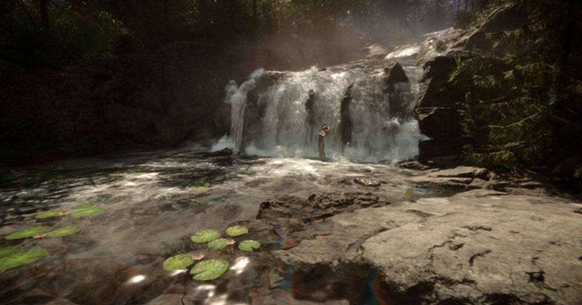A waterfall in Sons of the Forest