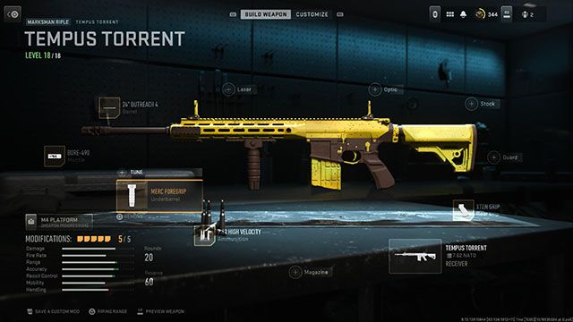 Modern Warfare 2 Tempus Torrent attachments in gunsmith