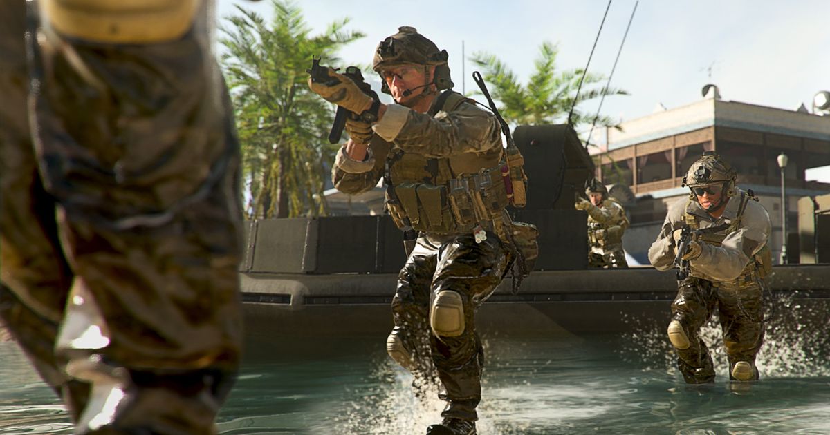 Imagem mostrando o Modern Warfare 2 jogador usando M16