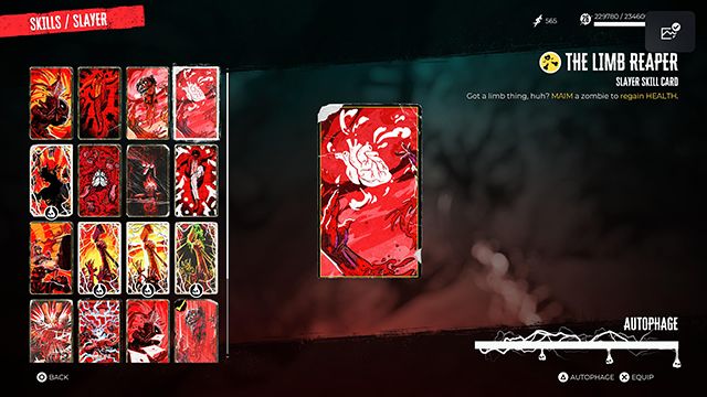Screenshot showing Dead Island 2 Limb Reaper Skill Card