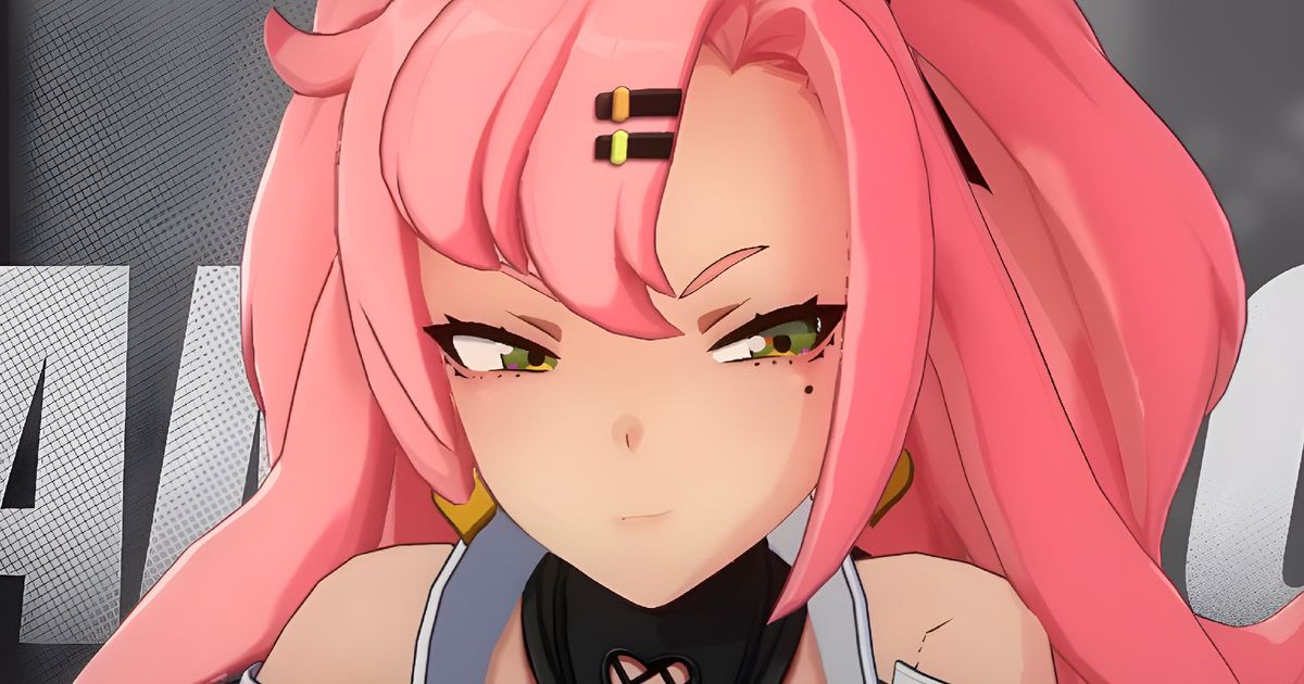 Zenless Zone Zero - girl with pink hair squinting at the camera