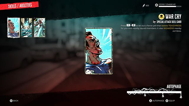 Screenshot showing Dead Island 2 War Cry card