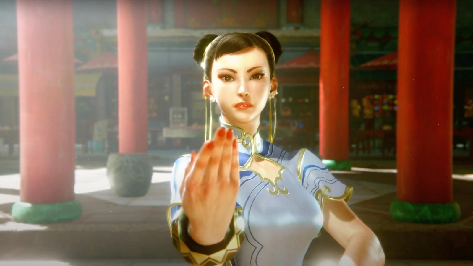 Chun-Li is getting ready for the fight.