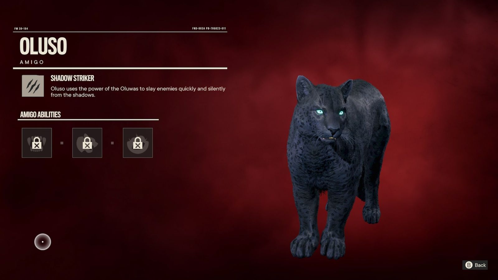 Far Cry 6's panther companion, Oluso - a Stealth Amigo.
