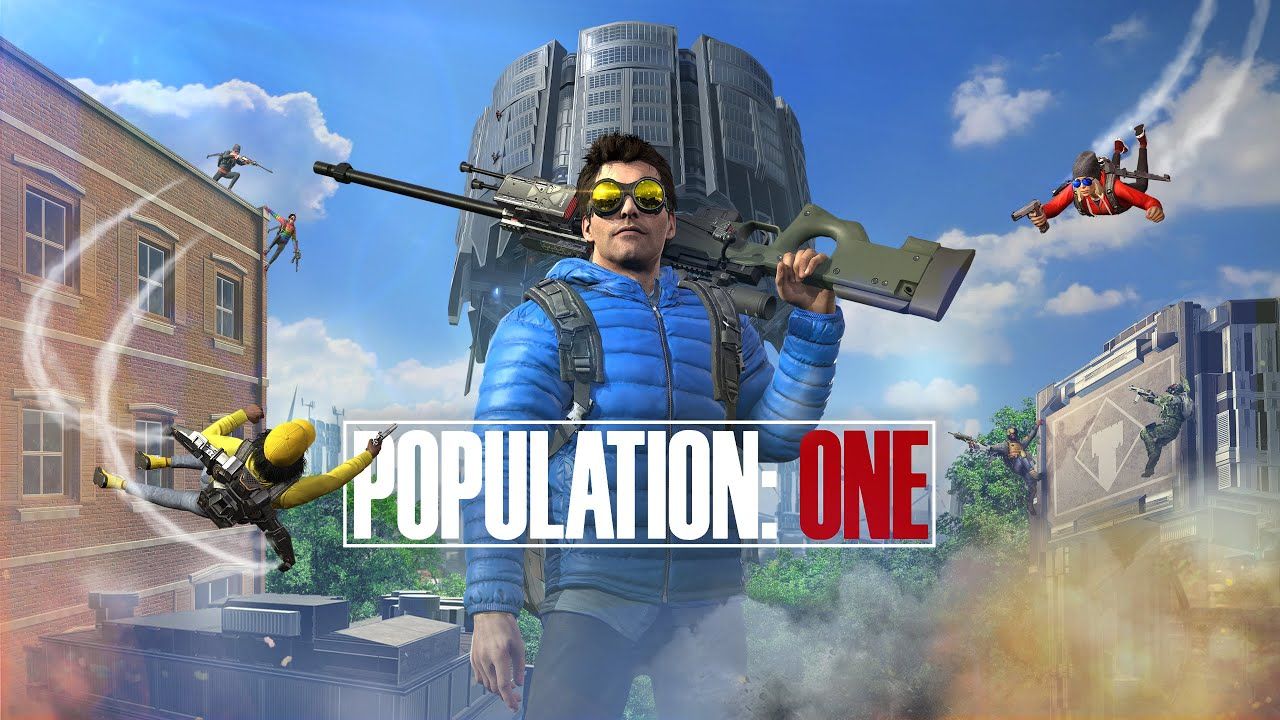 The Population: One logo in white and red with a character in a blue coat holding a gun behind.
