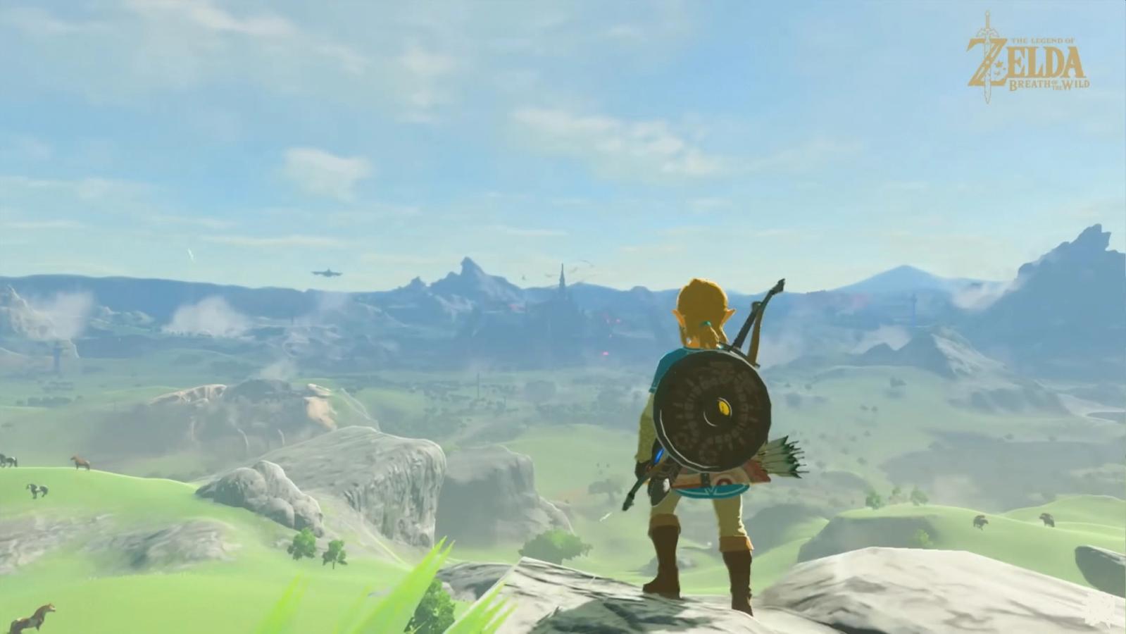 Link looking out across Hyrule in Zelda Tears of the Kingdom
