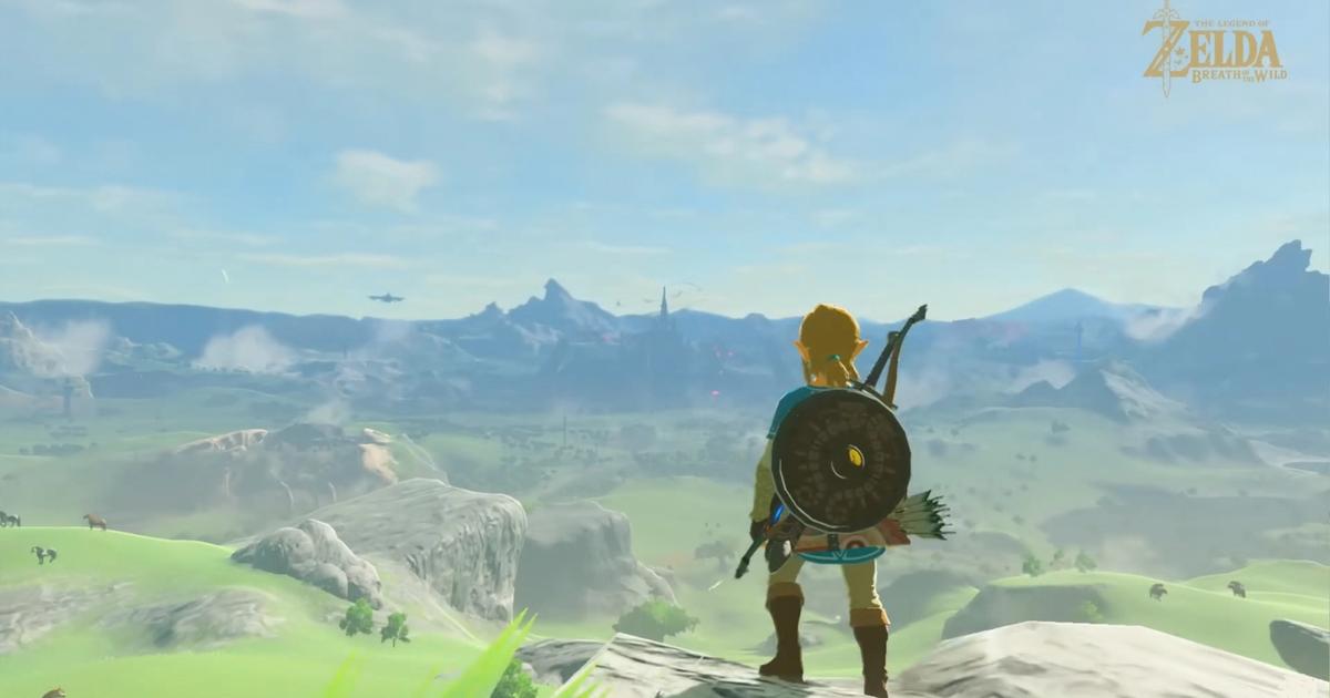 Link looking out across Hyrule in Zelda Tears of the Kingdom
