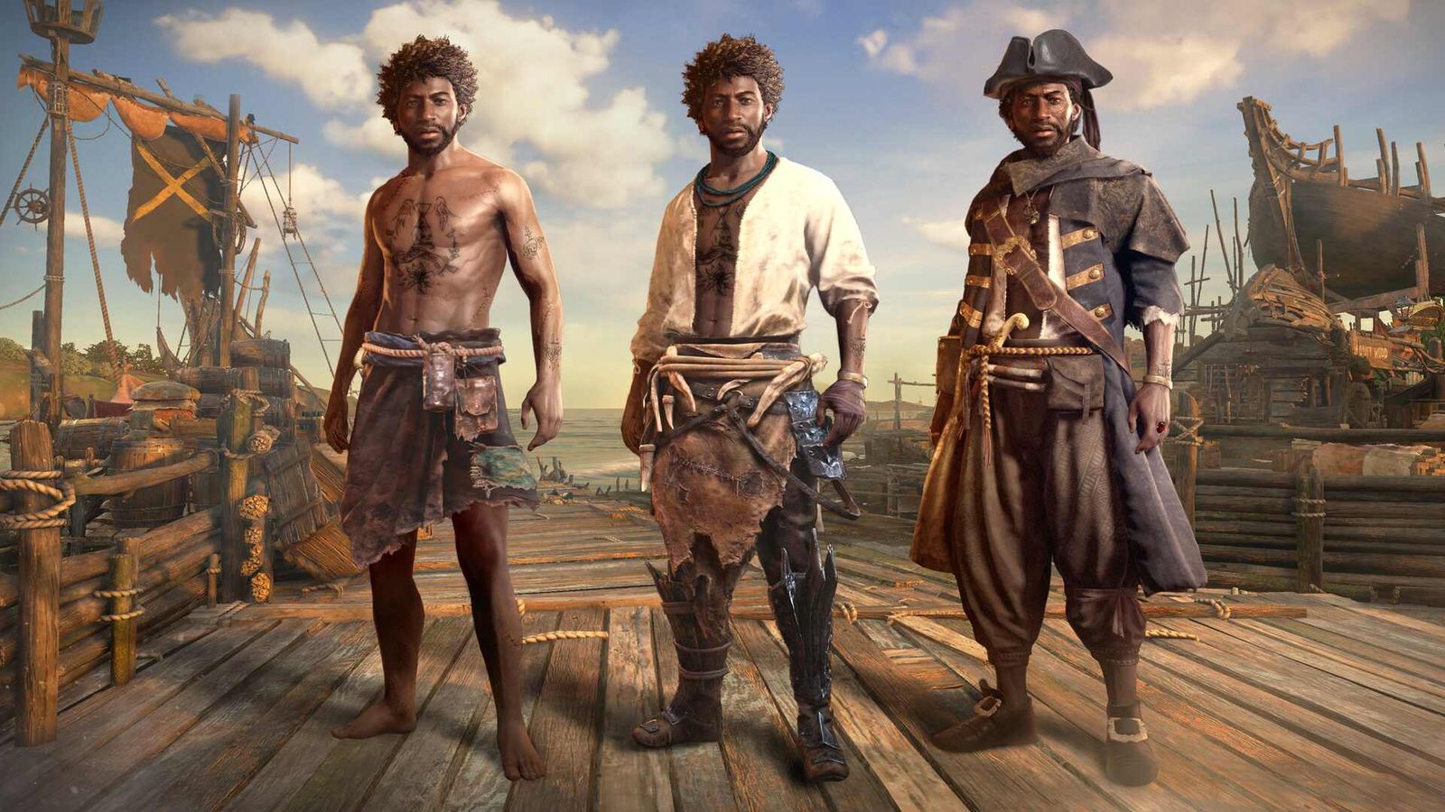 Copper - Three characters stand on a ship deck.