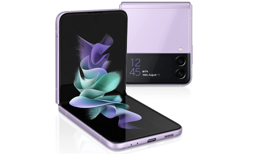 best Samsung phone, product image of a purple Samsung flip phone