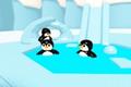 Screenshot of three Roblox penguins from Penguin Tycoon