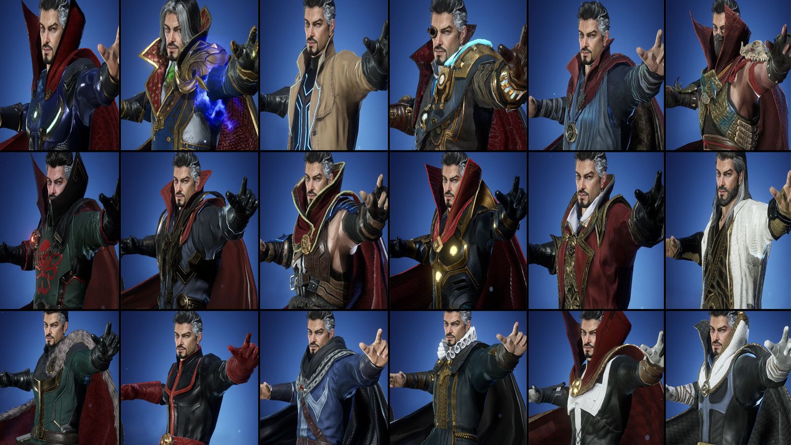 Every Doctor Strange costume in Marvel Future Revolution.