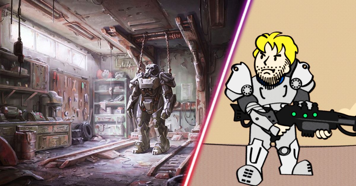 Some power armour in Fallout 76.