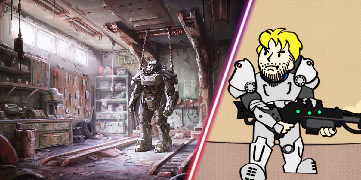Some power armour in Fallout 76.