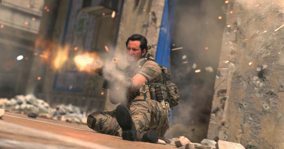 Modern Warfare 3 player sliding on ground while firing gun