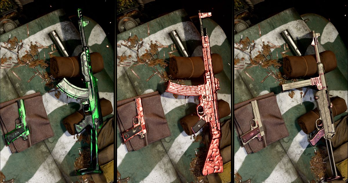 Image showing Vanguard Zombies camos on guns laid on table