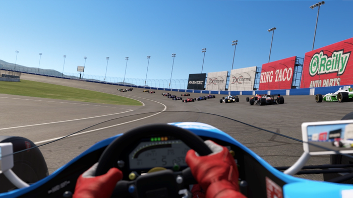 The view on lap one of the sim race.