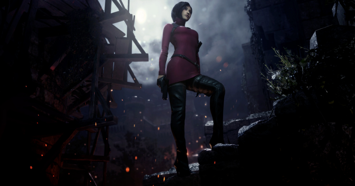 Ada Wong holding a gun in Resident Evil 4 remake.